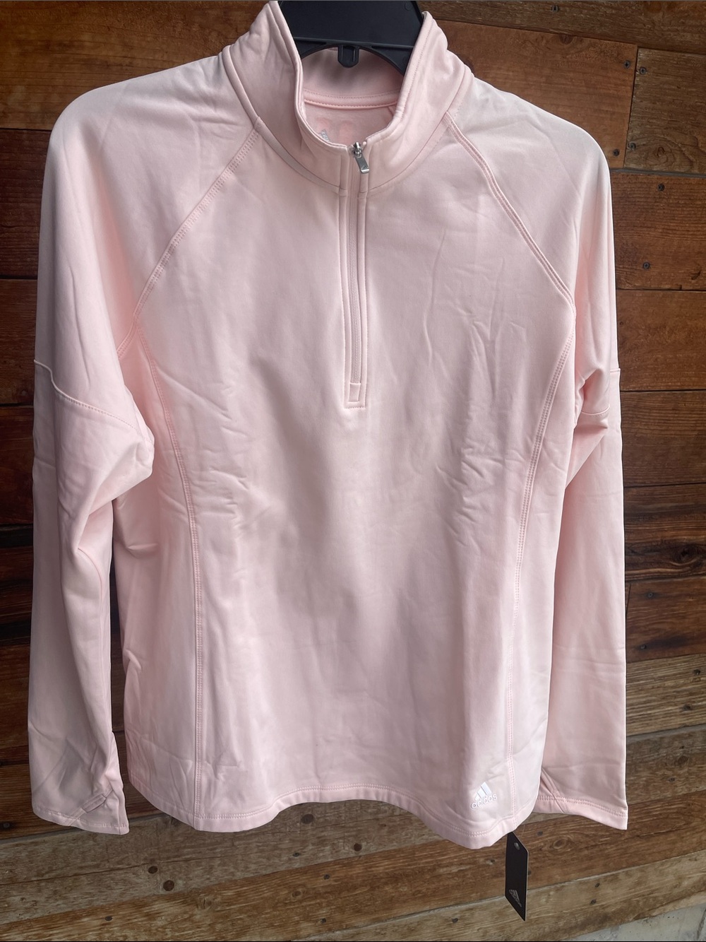 Adidas Golf Women’s Light Pink Quarter Zip Long Sleeve Pullover XL NWT